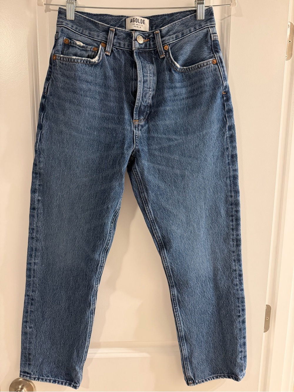 Agolde Men's Straight Blue Denim Jeans